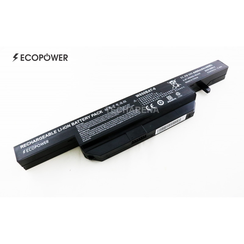 Clevo W650BAT-6 EcoPower 6 celių 4400mAh baterija