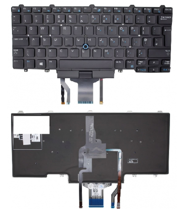 Dell K9V28 Latitude E5450 E5470 originali klaviatūra su pašvietimu UK