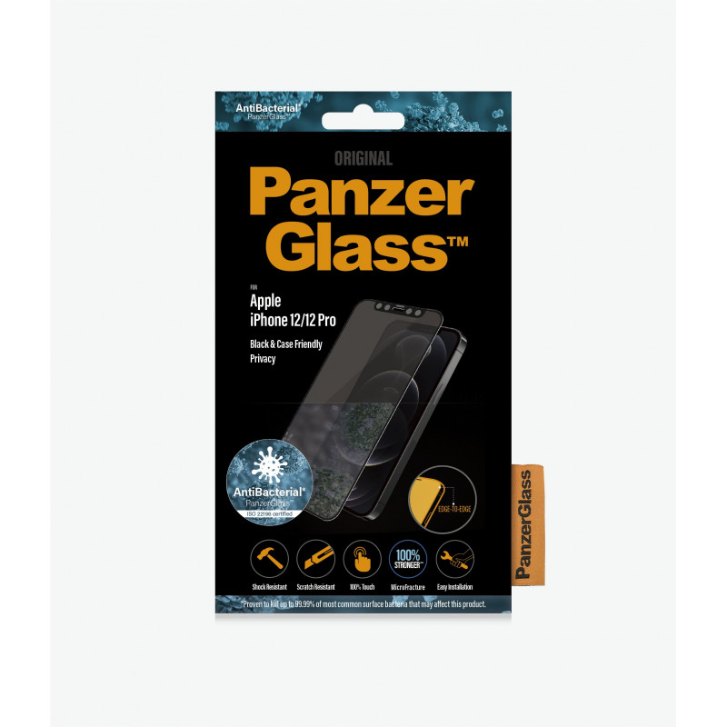 PanzerGlass For iPhone 12/12 Pro, Glass, Black, Privacy glass, 6.1 "
