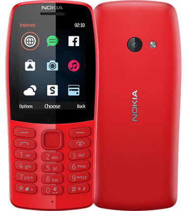 Nokia 210 Red, 2.4 ", TFT, 240 x 320 pixels, 16 MB, Dual SIM, Bluetooth, 3.0, USB version microUSB, Main camera 0.3 MP, 1020 mAh