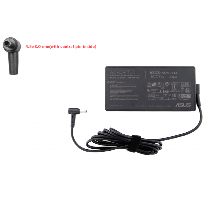 ASUS MSI genuine charger A18-150P1A 20V 7.5A 150W 4.5x3.0 with center pin