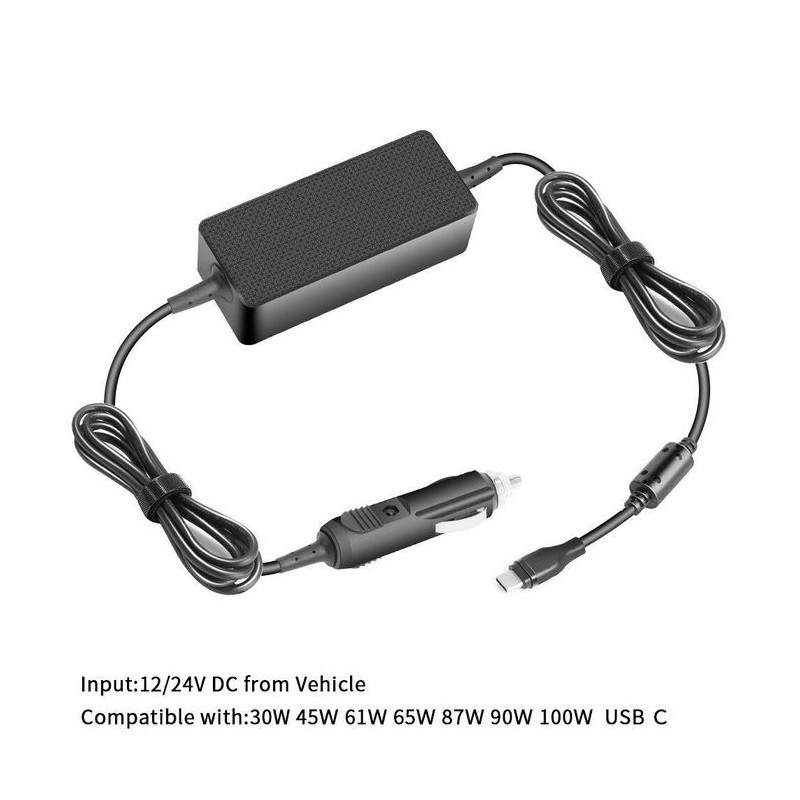 Universalūs automobilinis USB-C įkroviklis Input 12 - 24 v output max 100w