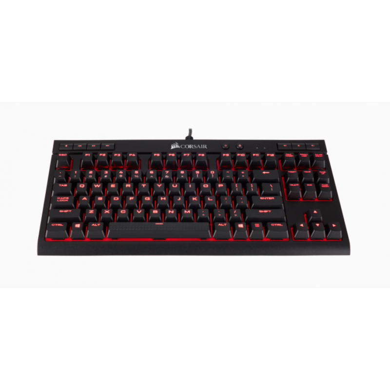 CORSAIR K63 Compact Mechanical Gaming Keyboard, Red Switch, NA Layout, Wired, Red/Black