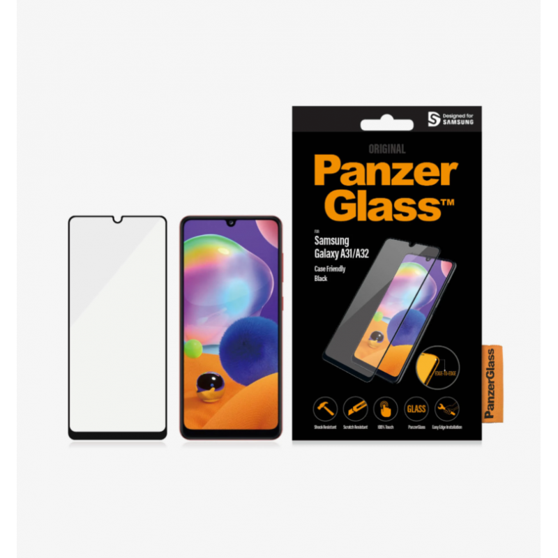 PanzerGlass Samsung, Galaxy A31/A32 4G, Glass, Black, Case Friendly