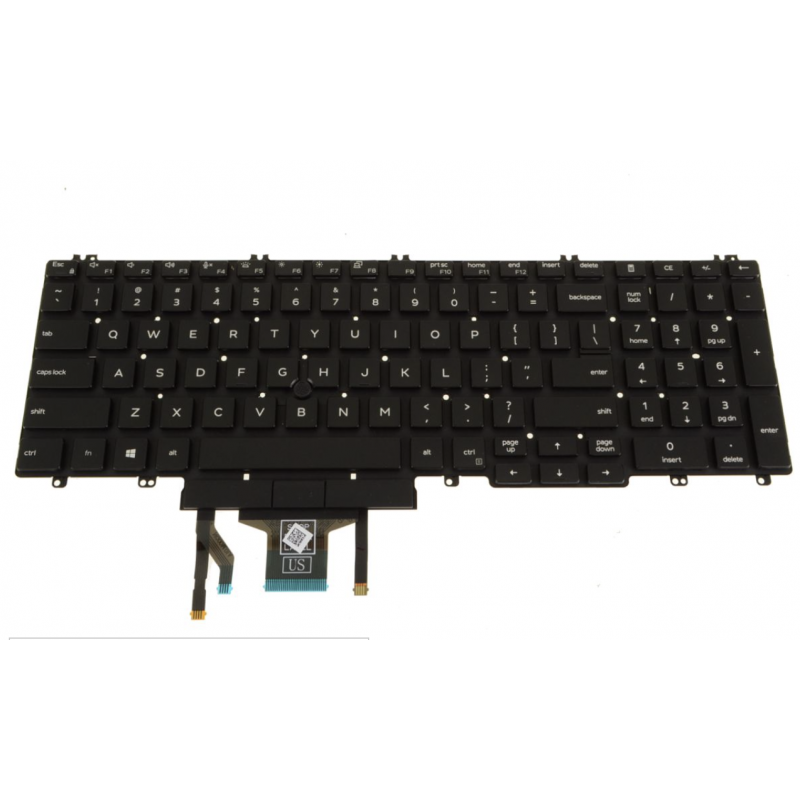 Dell M25NK TCWPM originali US klaviatūra su pašvietimu