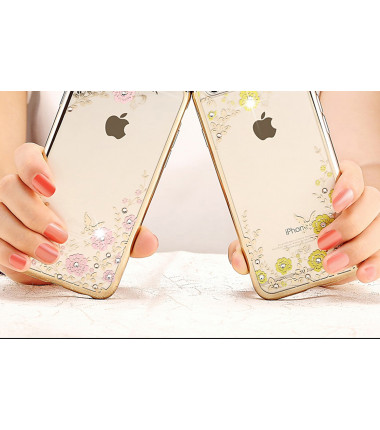 Silikoninis dėklas su gėlėmis iPhone 6s Plus
