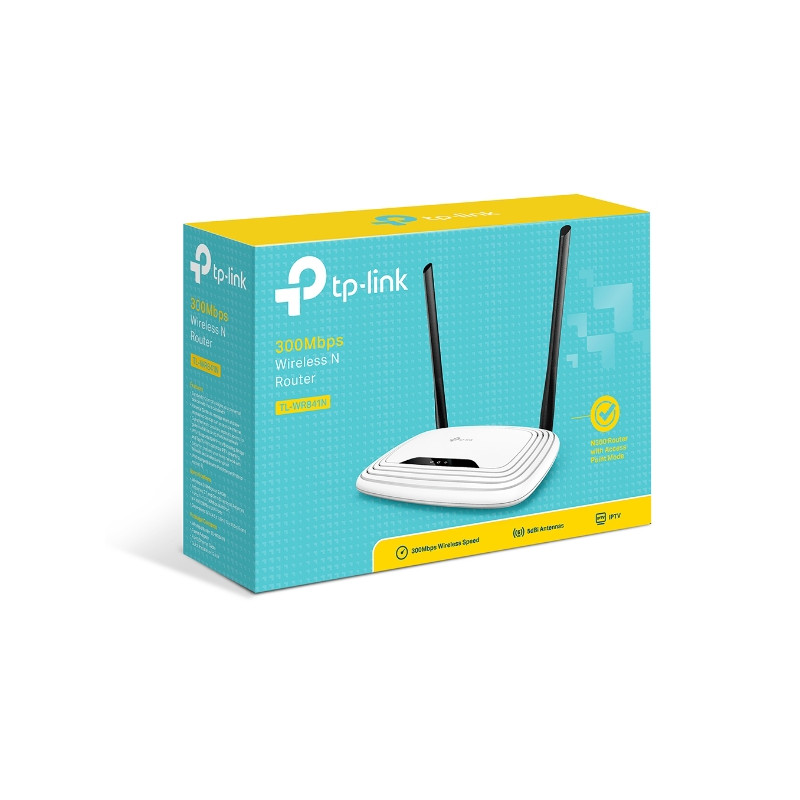 TP-LINK Router TL-WR841N 802.11n, 300 Mbit/s, 10/100 Mbit/s, Ethernet LAN (RJ-45) ports 4, Antenna type 2xExterna