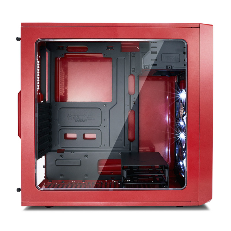 Fractal Design Focus G FD-CA-FOCUS-RD-W Side window, Left side panel - Tempered Glass, Red, ATX, Power supply included No