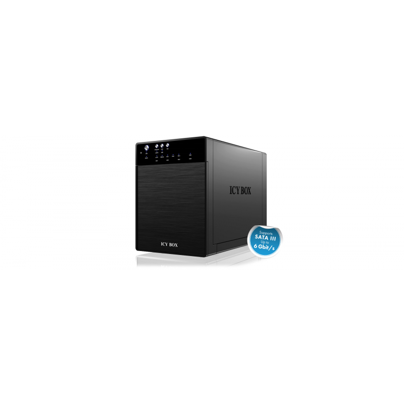 ICY BOX  IB-3640SU3, external 4-bay JBOD system for 3,5“ SATA I/II/III HDD, USB 3.0 + eSATA, black