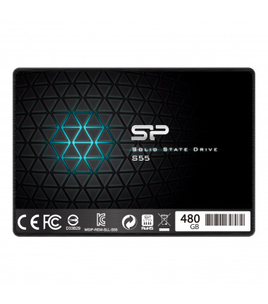Silicon Power Slim S55 480 GB, SSD form factor 2.5", SSD interface SATA, Write speed 440 MB/s, Read speed 550 MB/s