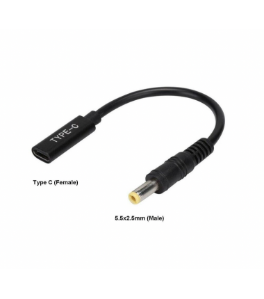 Adapter from USB-C to 5.5x2.5 connector