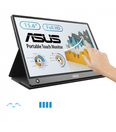 Asus MB16AMT 15.6 ", Touchscreen, IPS, FHD, 16:9, 5 ms, 250 cd/m², Dark gray, HDMI ports quantity 1