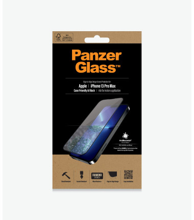 PanzerGlass Clear Screen Protector, Apple, iPhone 13 Pro Max, Tempered glass, Black