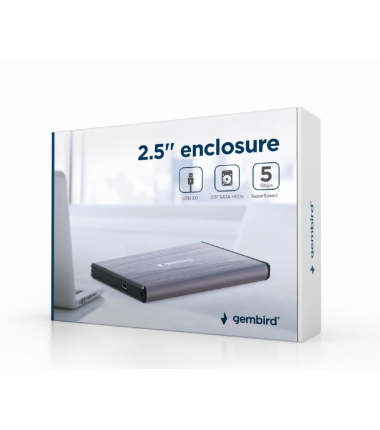 Gembird USB 3.0 2.5'' enclosure EE2-U3S-3-LG SATA, USB 3.0