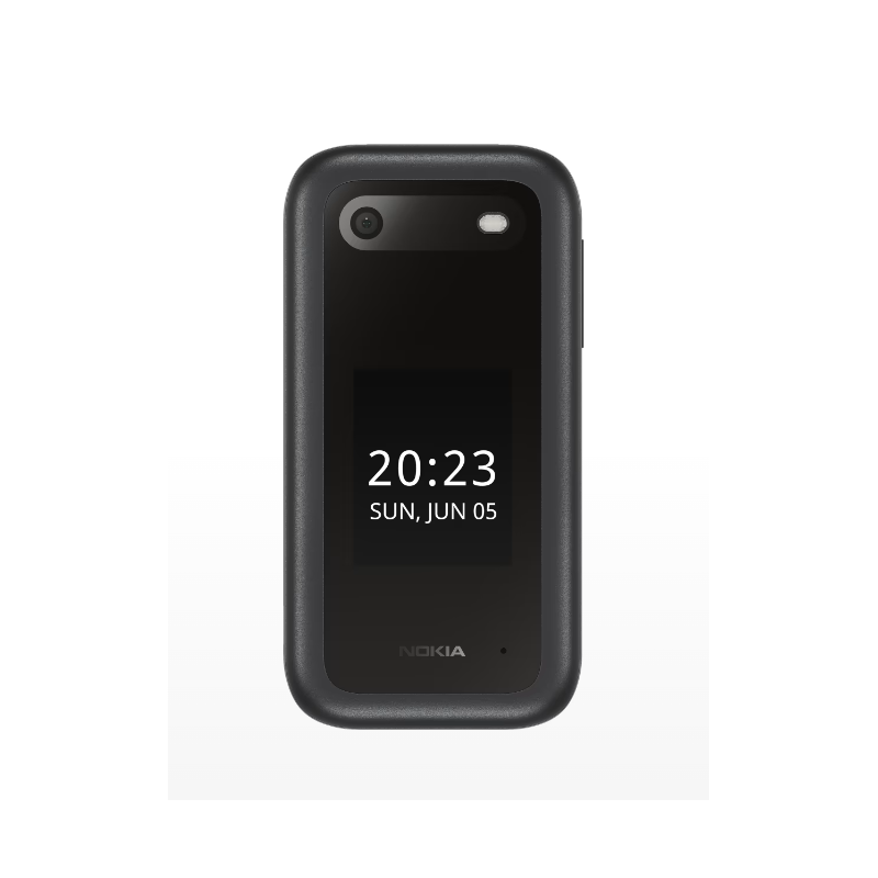 Nokia 2660 Flip Black, 2.8 ", TFT LCD, 240 x 320, Unisoc, T107, Internal RAM 0.048 GB, 0.128 GB, microSDHC, Dual SIM, Main camer