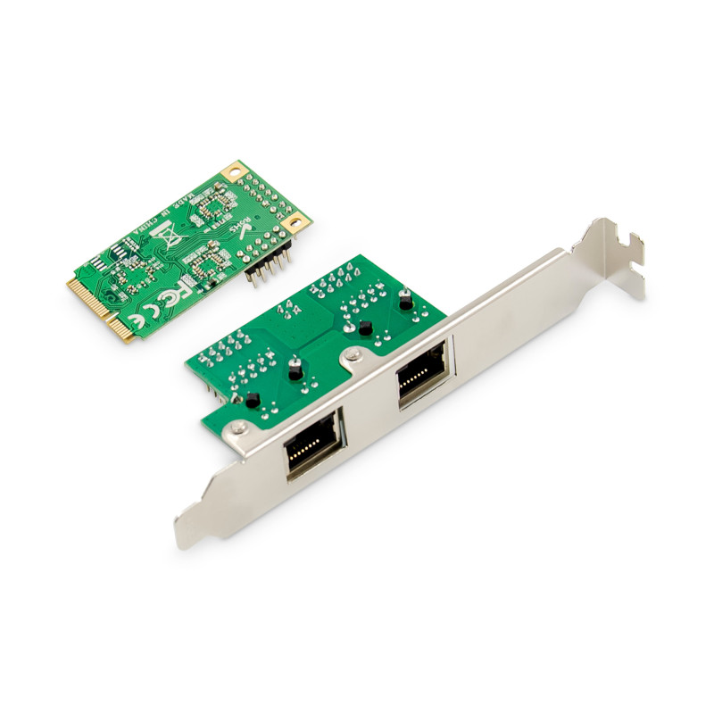 Digitus Dual Gigabit Ethernet Mini PCI Express Network Card 	DN-10134