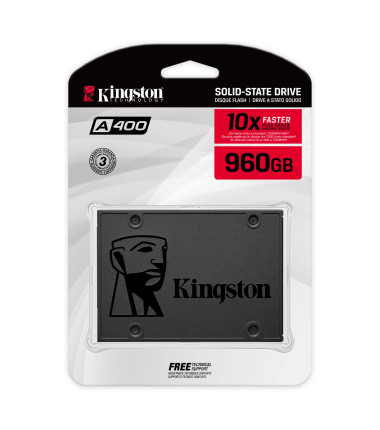 Kingston SSD A400 960 GB, SSD form factor 2.5", SSD interface SATA Rev 3.0, Write speed 450 MB/s, Read speed 500 MB/s