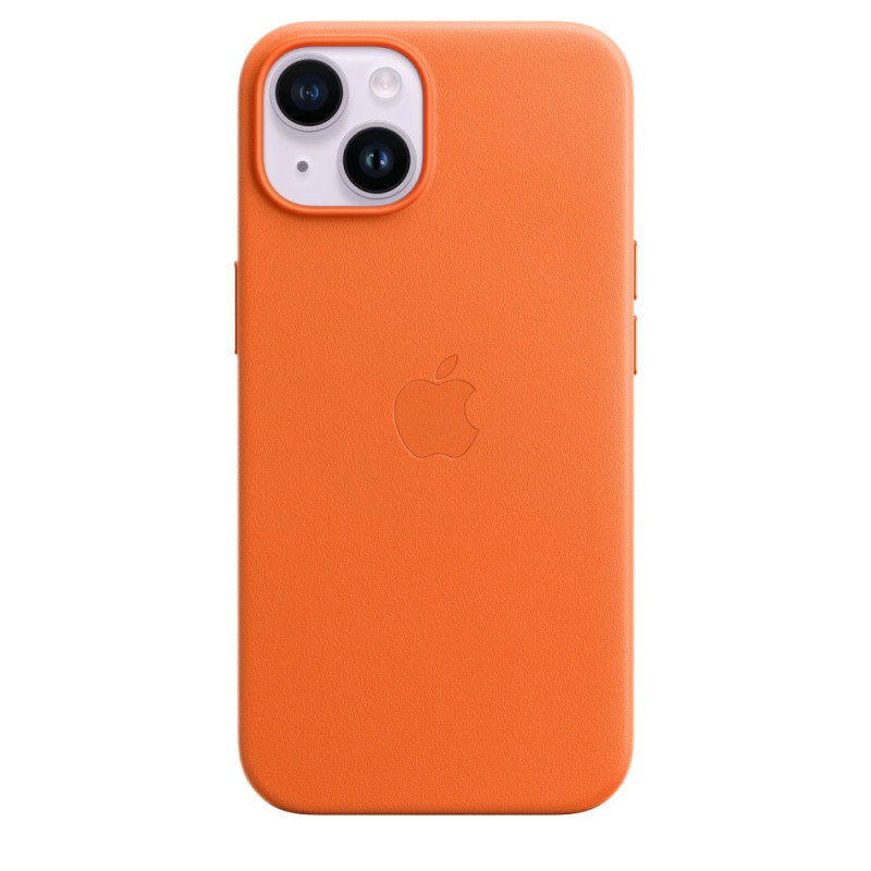 iPhone 14 Leather Case with MagSafe - Orange