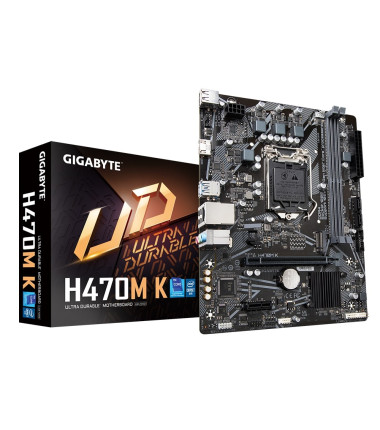 Gigabyte H470M K 1.0 M/B Processor family Intel, Processor socket  LGA1200, DDR4 DIMM, Memory slots 2, Supported hard disk drive
