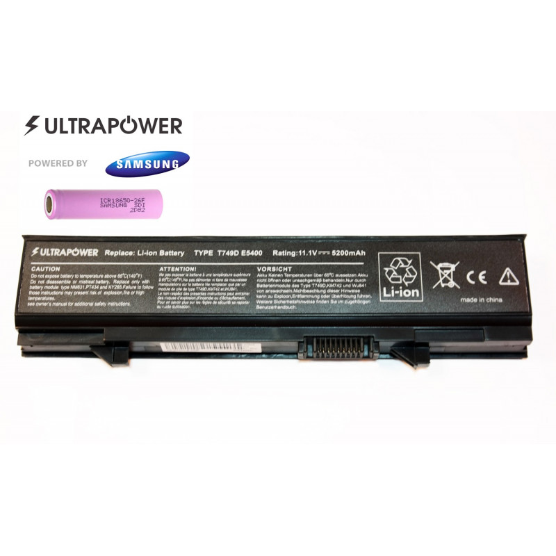 Dell battery KM742 T749D latitude E5400 E5410 E5500 E5510 PP32LA PP32LB 6-cell 5200mAh UltraPower