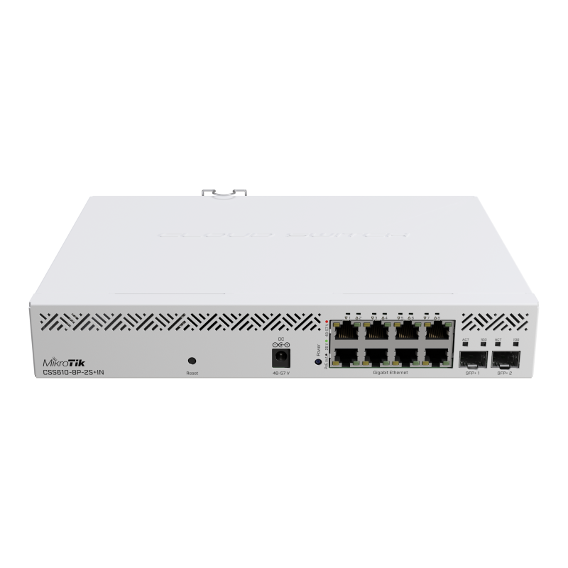 MikroTik Cloud Router Switch 	CSS610-8P-2S+IN No Wi-Fi, Router Switch, Rack Mountable, 10/100/1000 Mbit/s, Ethernet LAN (RJ-45) 