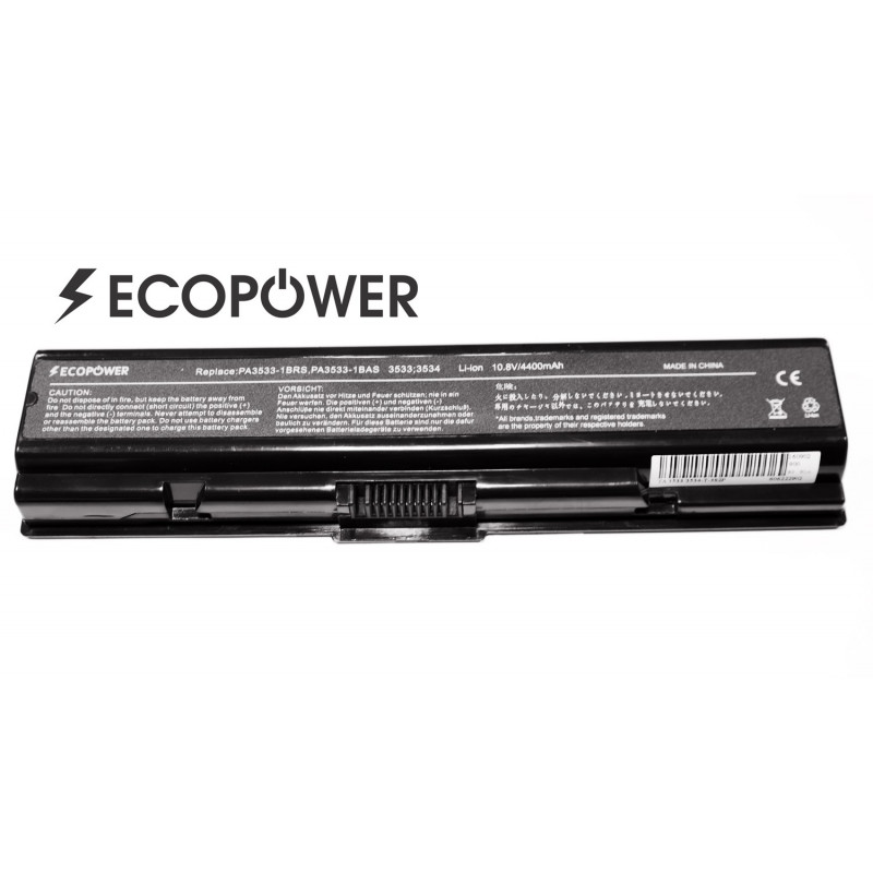 Toshiba battery PA3534U-1BRS Satellite a200 a300 l300 l550 l555 6-cell 4400mAh EcoPower