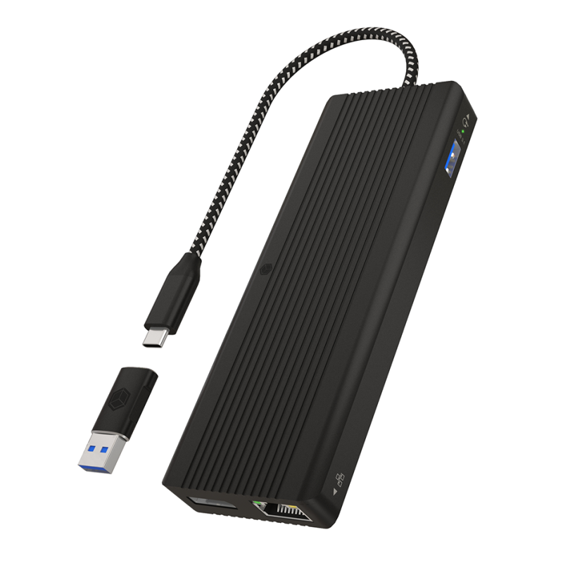 Raidsonic Icy Box 9-in-1 USB Type-C and Type-A dock with dual video output 	IB-DK4080AC