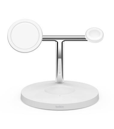 Belkin Pro MagSafe 3in1 Wireless Charging Stand + AC Power Adapter  BOOST CHARGE White, 15 W