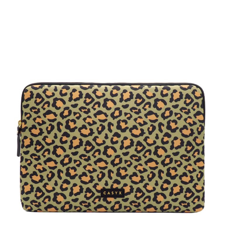Casyx for MacBook SLVS-000005 Fits up to size 13 ”/14 ", Sleeve, Olive Leopard, Waterproof
