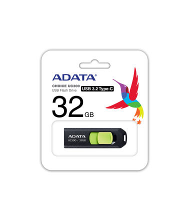 ADATA FlashDrive  UC300 32 GB,  USB 3.2 Gen 1, Black/Green