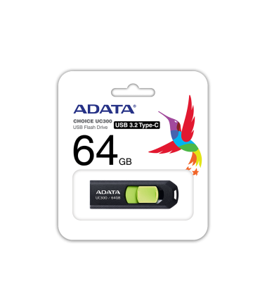 ADATA FlashDrive  UC300 64 GB,  USB 3.2 Gen 1, Black/Green