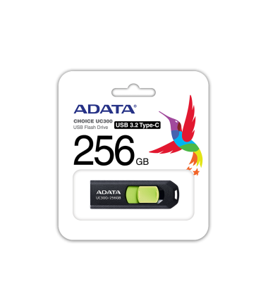 ADATA FlashDrive  UC300 256 GB,  USB 3.2 Gen 1, Black/Green