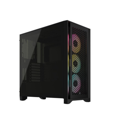 Corsair Tempered Glass PC Case iCUE 4000D RGB AIRFLOW Side window, Black,  Mid-Tower, Power supply included No