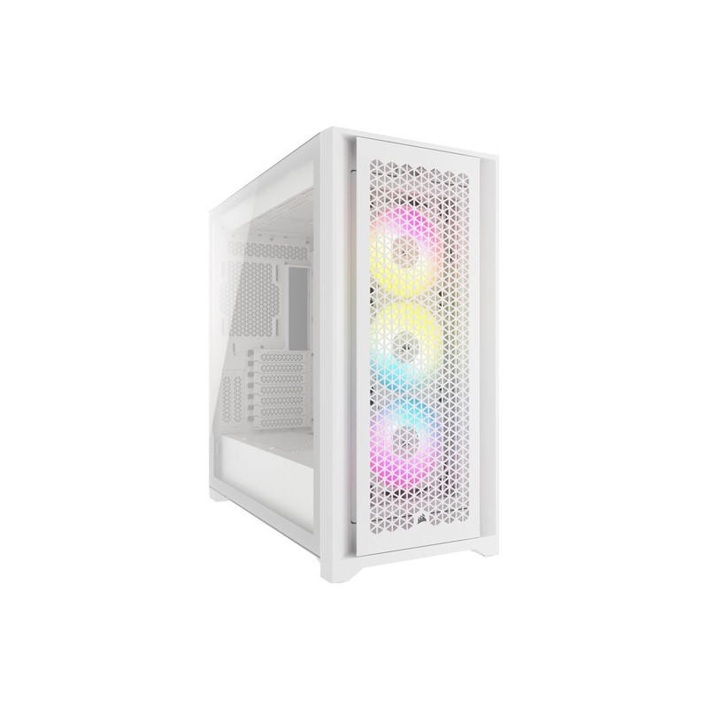 Corsair Tempered Glass PC Case iCUE 5000D RGB AIRFLOW Side window, White,  Mid-Tower, Power supply included No