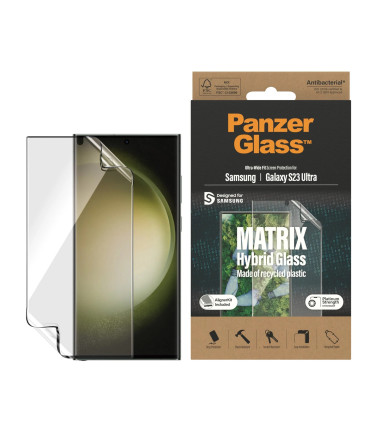PanzerGlass Matrix Screen Protector, Ultra-Wide Fit W. Alignerkit Samsung,  Galaxy S23 Ultra, Transparent