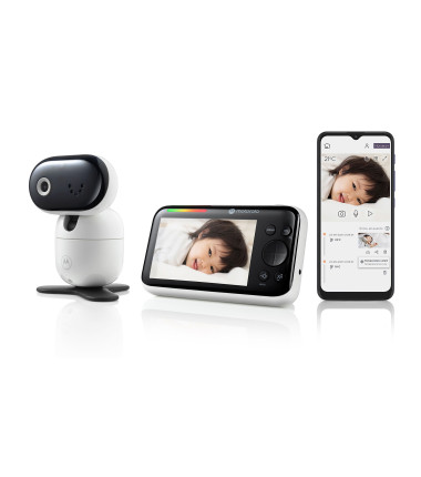 Motorola PIP1610 HD CONNECT 5.0" Wi-Fi HD Motorized Video Baby Monitor, White/Black