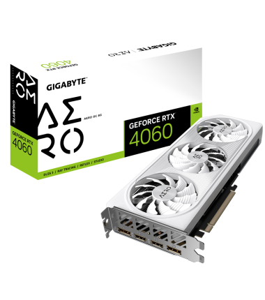 Gigabyte GV-N4060AERO OC-8GD 1.0 NVIDIA, 8 GB, GeForce RTX 4060, GDDR6, 	 PCI-E 4.0, HDMI ports quantity 2, Memory clock speed 2