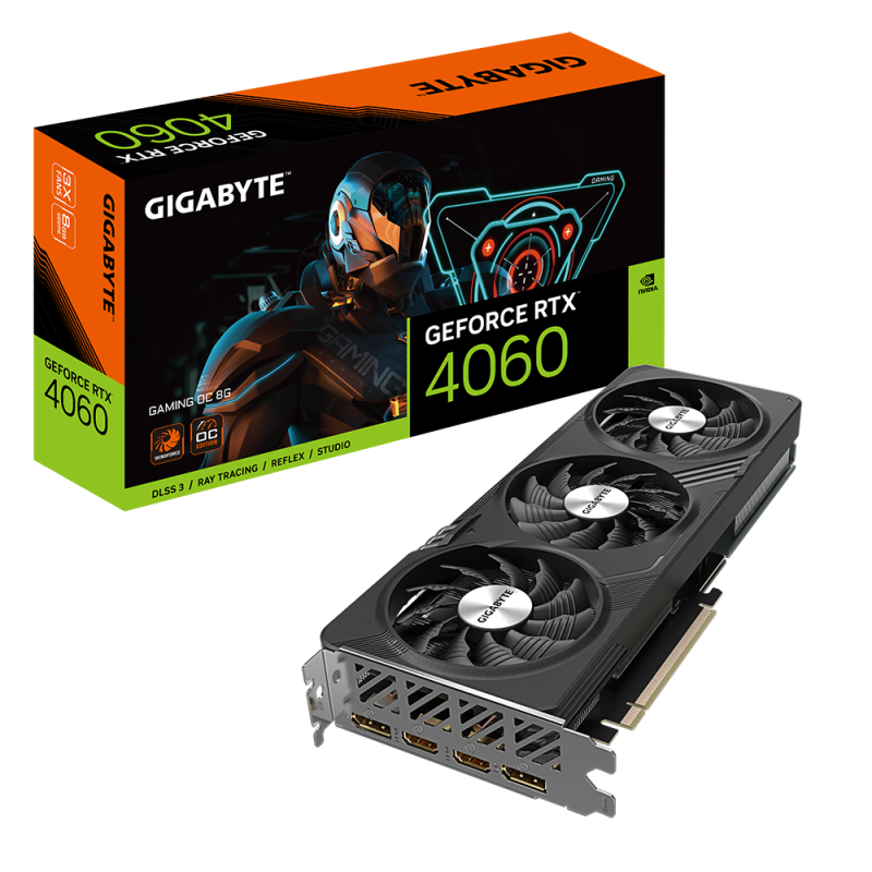 Gigabyte GV-N4060GAMING OC-8GD 1.0 NVIDIA, 8 GB, GeForce RTX 4060, GDDR6, 	 PCI-E 4.0, HDMI ports quantity 2, Memory clock speed