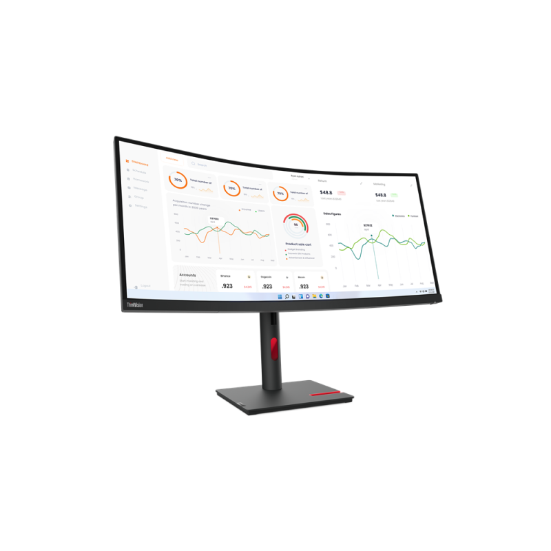 Lenovo ThinkVision T34w-30 34 3440x1440/21:9/350 nits/DP/HDMI/USB Type-C/Black/3Y Warranty