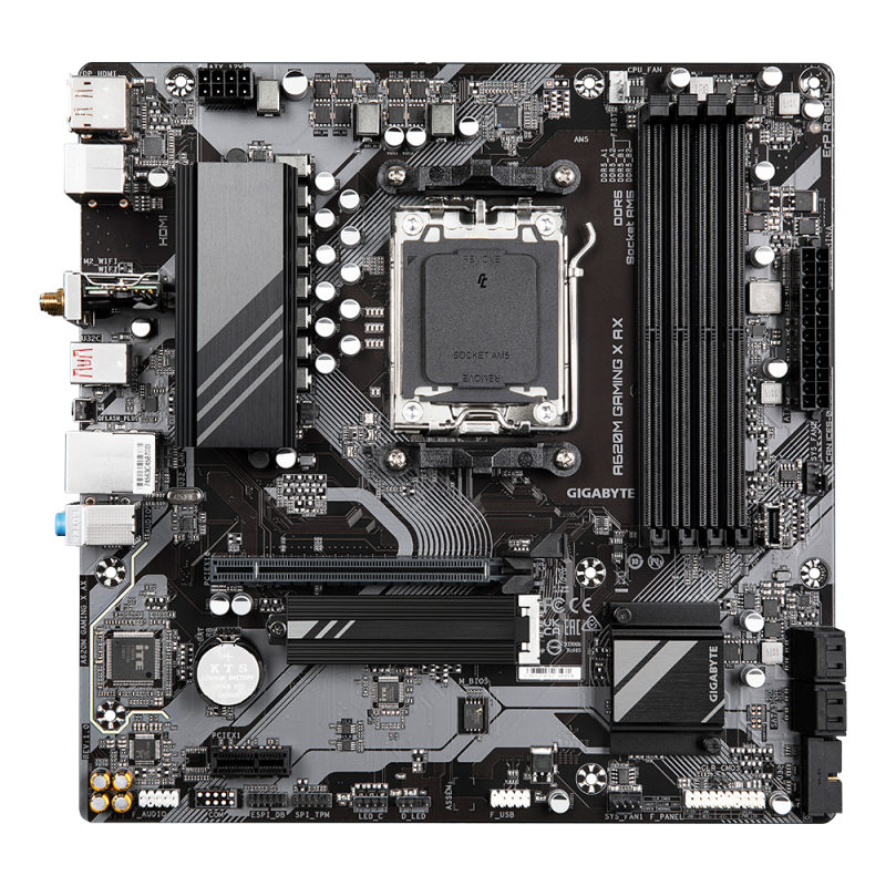 Gigabyte A620M GAMING X AX 1.0 M/B Processor family AMD, Processor socket AM5, DDR5 DIMM, Memory slots 4, Supported hard disk dr
