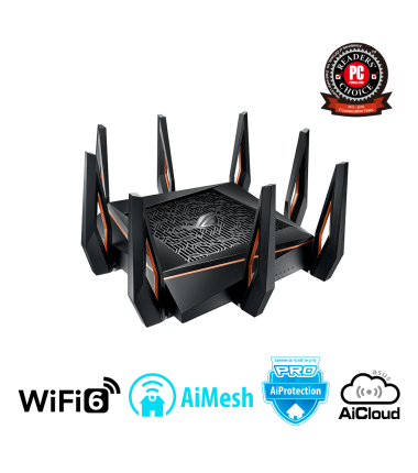 Asus Gaming Router ROG GT-AX11000 802.11ax, 1148+4804+4804 Mbit/s, 10/100/1000 Mbit/s, Ethernet LAN (RJ-45) ports 4, Mesh Suppor