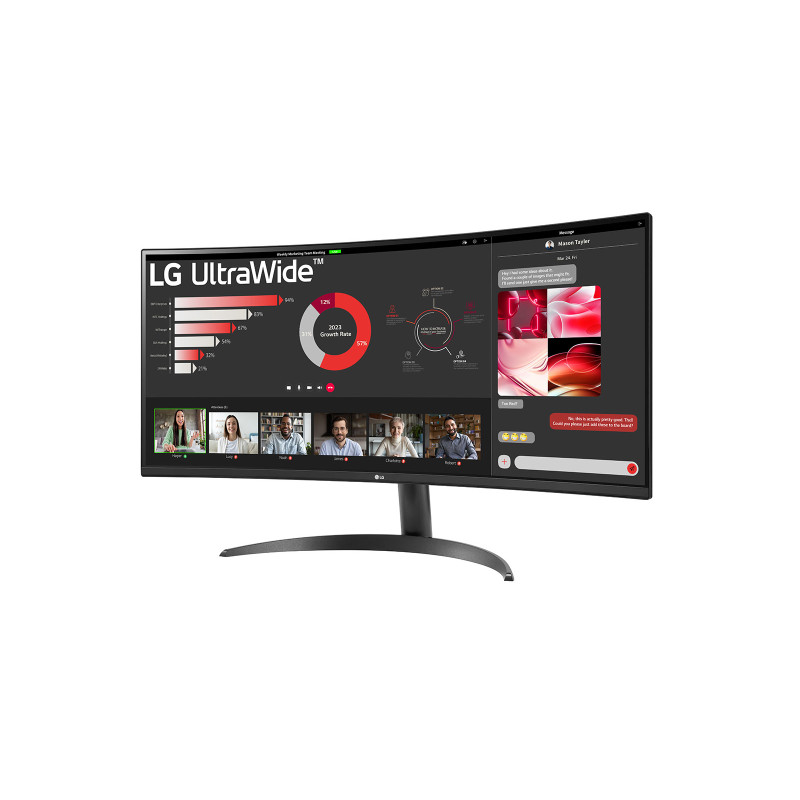 LG 34WR50QC-B.AEU Curved UltraWide Monitor 34"/21:9, 3440x1440, HDMI, DisplayPort USB