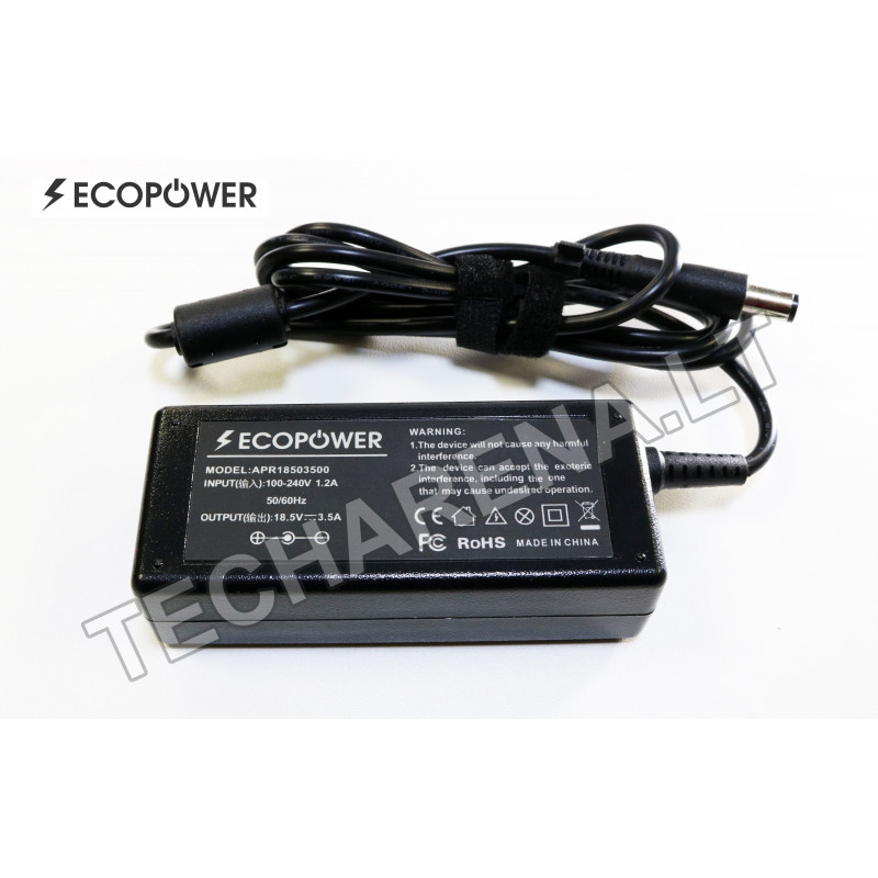 HP 18.5v 3.5a 7.4*5.0 EcoPower įkroviklis (su adata) 65w
