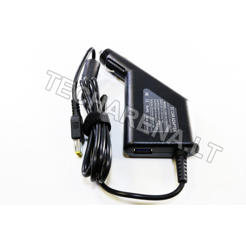 Lenovo car charger 20V 4.5A SLIM TIP 90W + USB fast charge