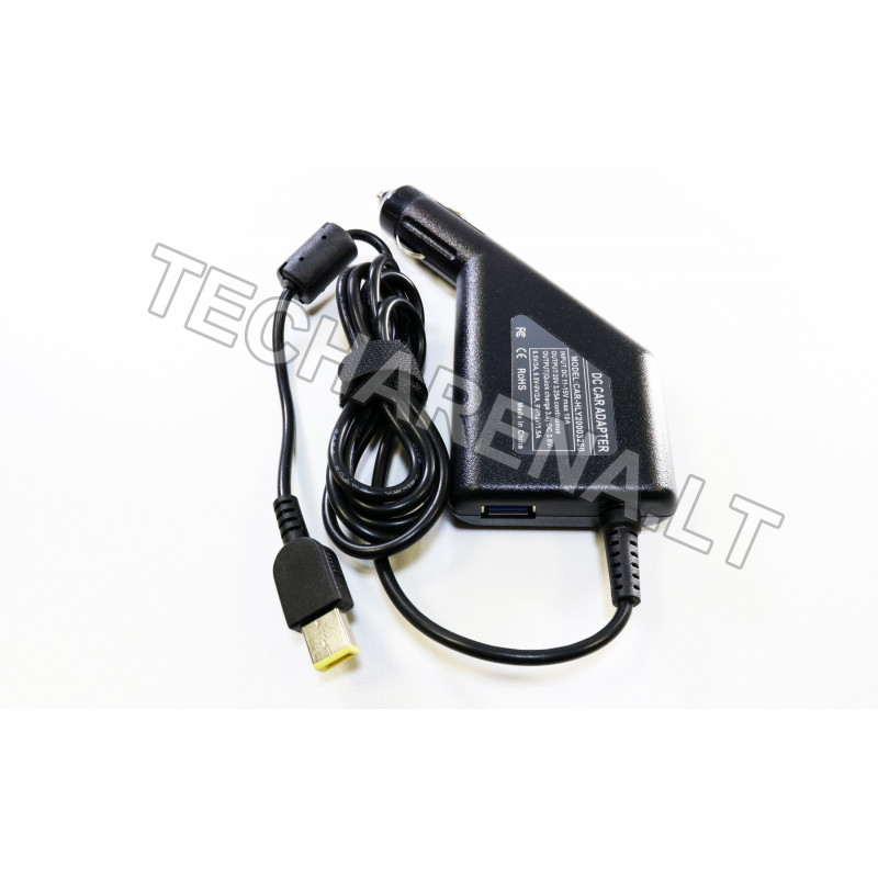 Lenovo car charger 20V 3.25A 65W slim tip + USB fast charge