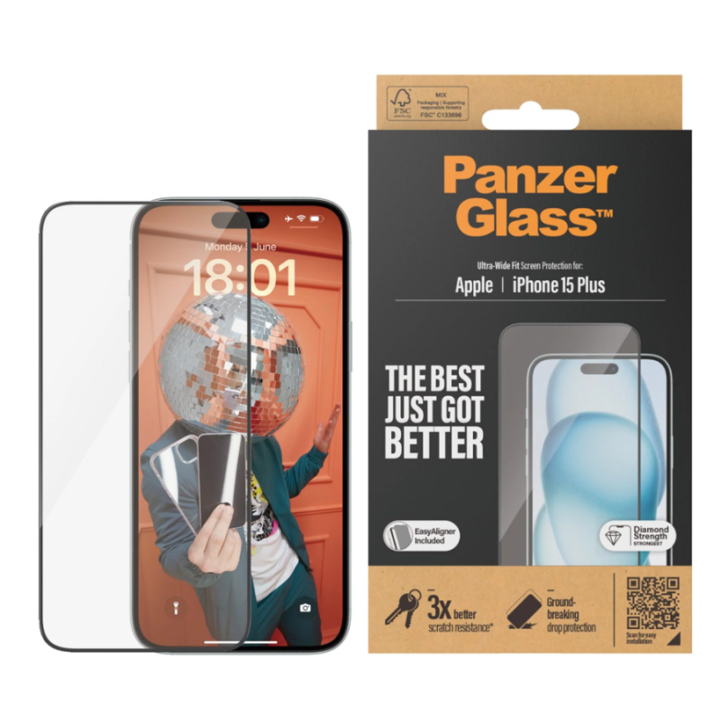 PanzerGlass Screen Protector iPhone 2023 6.7 | Ultra-Wide Fit w. EasyAligner