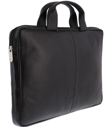 Natūralios odos tašė kompiuteriui Plevier, iki 15.6", juoda