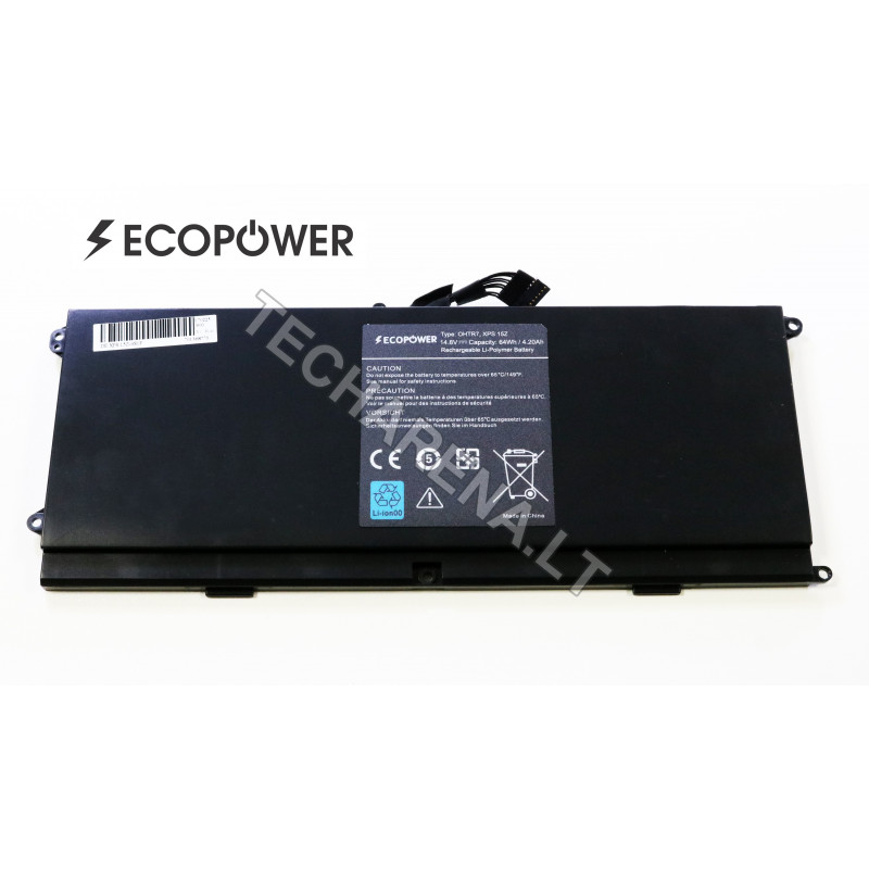 Dell XPS 15z L511Z NMV5C OHTR7 0HTR7 0NMV5C 075WY2  EcoPower 8 celių 4400mah baterija