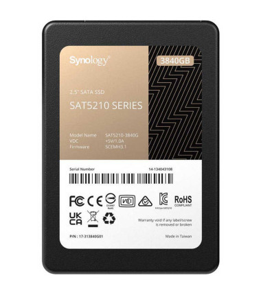 Synology SSD SAT5210-3840G 3840 GB, SSD form factor 2.5", SSD interface SATA, Write speed 500 MB/s, Read speed 530 MB/s