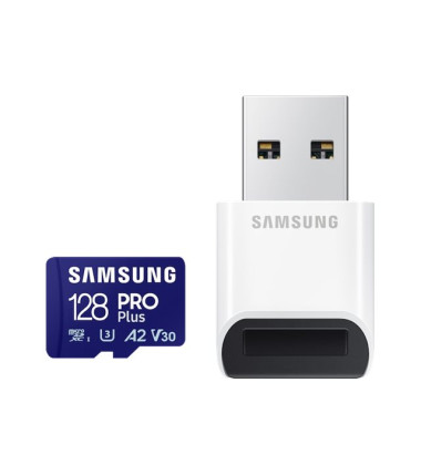 SAMSUNG 128GB, PRO Plus MicroSD Card with SD Adapter, Blue